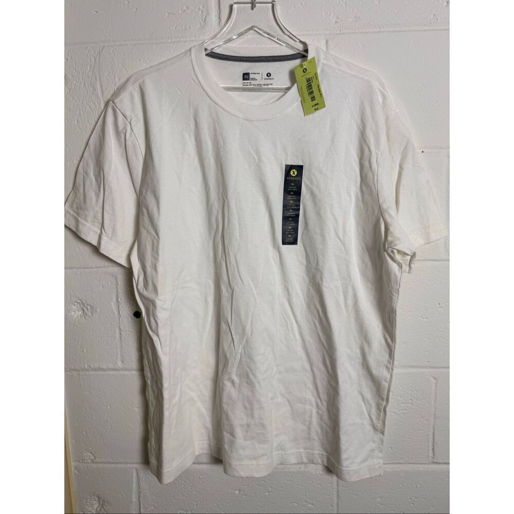 NWT Xersion 100% Cotton White Crewneck T-Shirt XL Minimalist Basic Tee